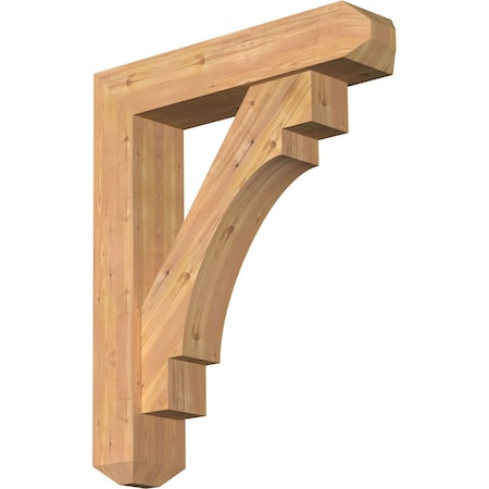 Ekena Millwork Merced Craftsman Smooth Bracket w/ Offset Brace, Western Red Cedar, 7 1/2"W x 34"D x 42"H BKT0806X34X42MRC04SWR